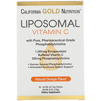 Liposomal Vitamin C, Natural Orange Flavor, 1000 mg, 30 Packets, 0.2 oz (5.7 ml) Each - изображение