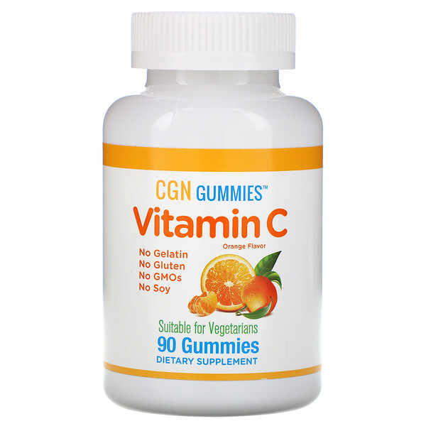 California Gold Nutrition, Жевательные таблетки с витамином C, натуральный апельсиновый вкус, без желатина, 90 жевательных таблеток