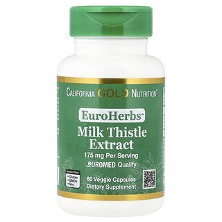 California Gold Nutrition, EuroHerbs, Mariadistel Extract, Euromed Kwaliteit, 175 mg, 60 Veggie Capsules