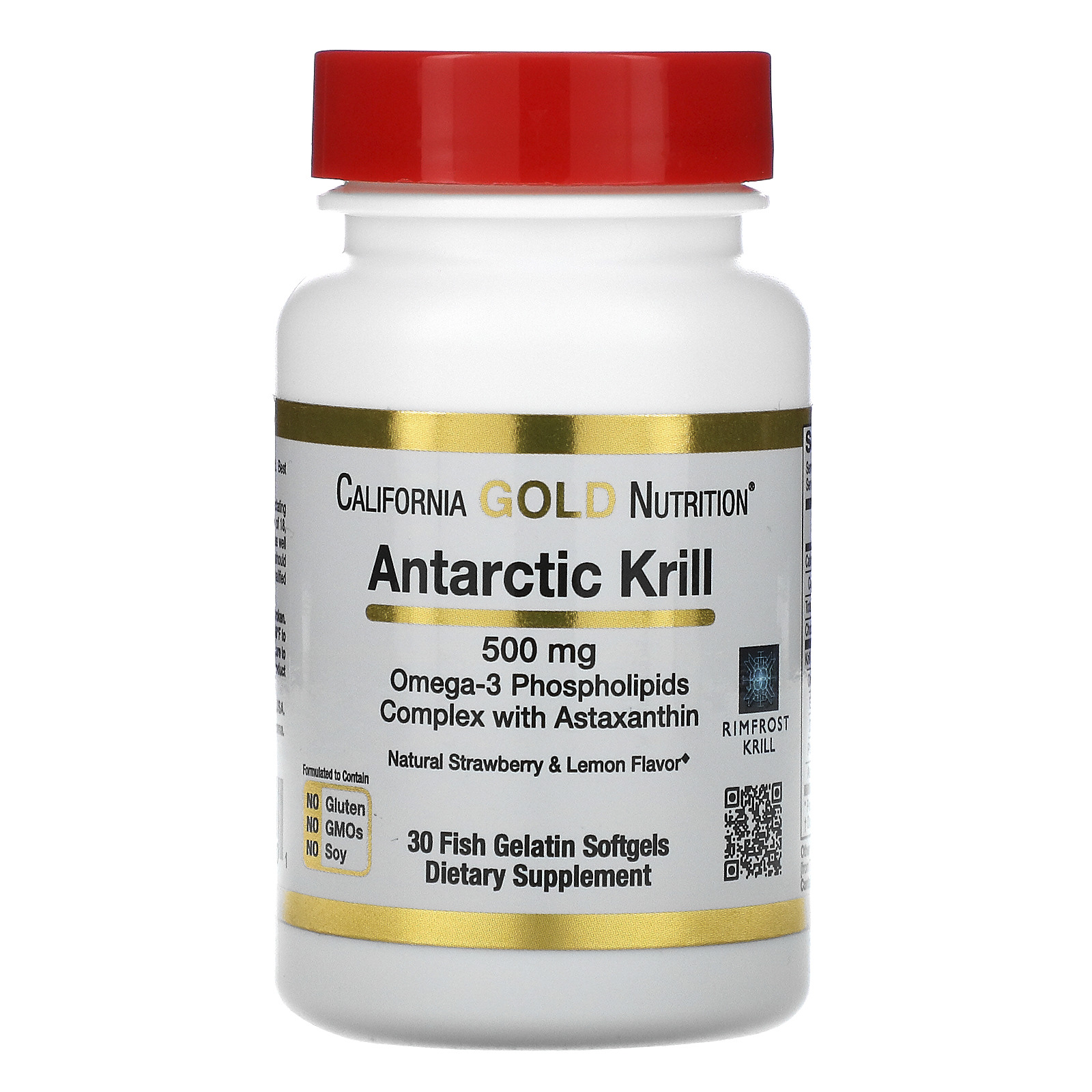 Antarctic Krill Oil California Gold Nutrition 500 mg 30 Capsule