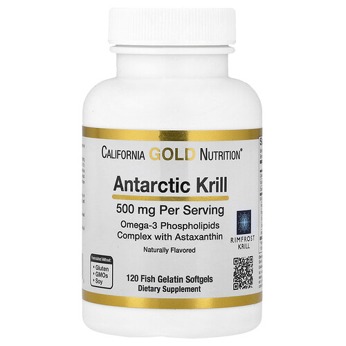 California Gold Nutrition アンタルクティックオイル オメガ3 リン脂質 アスタキサンチン配合 ストロベリー&レモン 500mg フィッシュゼラチン ソフトジェル120粒