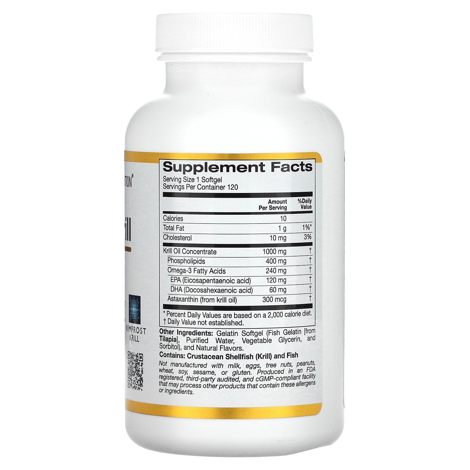 California Gold Nutrition, Antarctic Krill Oil, Omega3 Phospholipids