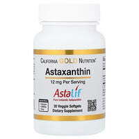 California Gold Nutrition, AstaLif, Astaxanthin Islandesa Pura, 12 mg, 30 Cápsulas Softgel Vegetais