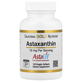 California Gold Nutrition, Astalif®, Astaxanthine pure d'Islande, 12 mg, 120 capsules à enveloppe molle végétales