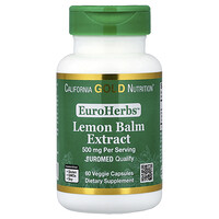 California Gold Nutrition, EuroHerbs™, Extracto de toronjil, Calidad Euromed, 500 mg, 60 cápsulas vegetales