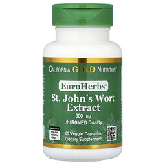 EuroHerbs™, екстракт звіробою, якість Euromed, 300 мг, 60 рослинних капсул