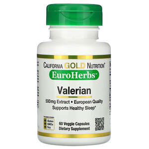 Отзывы о California Gold Nutrition, Valerian, EuroHerbs, 500 mg, 60 Veggie Caps