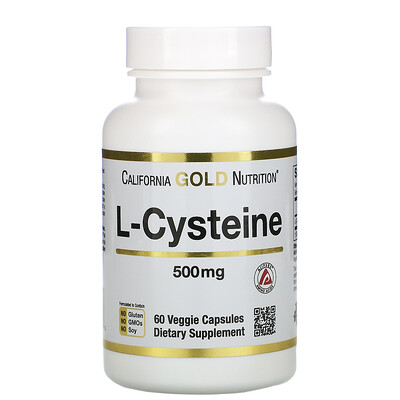 California Gold Nutrition AjiPure, L-цистеин, 500 мг, 60 растительных капсул