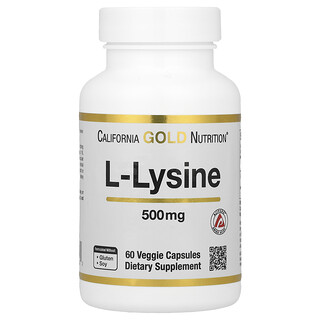 California Gold Nutrition, L-Lysine, 500 mg, 60 Veg Capsules