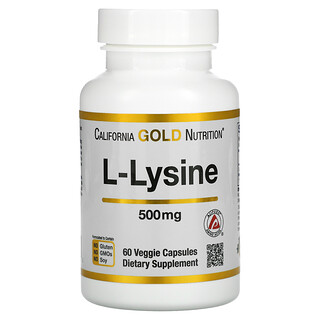 California Gold Nutrition, L-lysine, 500 mg, 60 capsules végétariennes