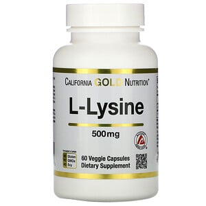 California Gold Nutrition, L-Lysine, 500 mg, 60 Veggie Capsules отзывы