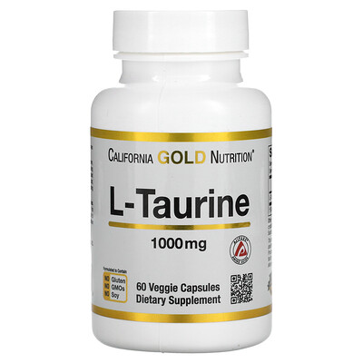 

California Gold Nutrition L-таурин AjiPure 1000 мг 60 растительных капсул