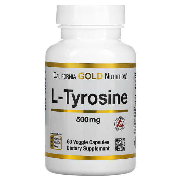 AjiPure, L-tirosina, 500 mg, 60 cápsulas vegetales