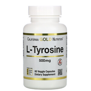 California Gold Nutrition, L-Tyrosine, AjiPure, 500 mg, 60 Veggie Capsules отзывы покупателей