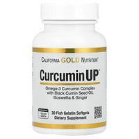 California Gold Nutrition, CurcuminUP™ with Omega-3 Curcumin Complex, Black Cumin Seed Oil, Boswellia and Ginger, 30 Fish Gelatin Softgels
