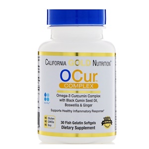 Купить California Gold Nutrition, OCur Complex, 30 рыбно-желатиновых капсул  на IHerb
