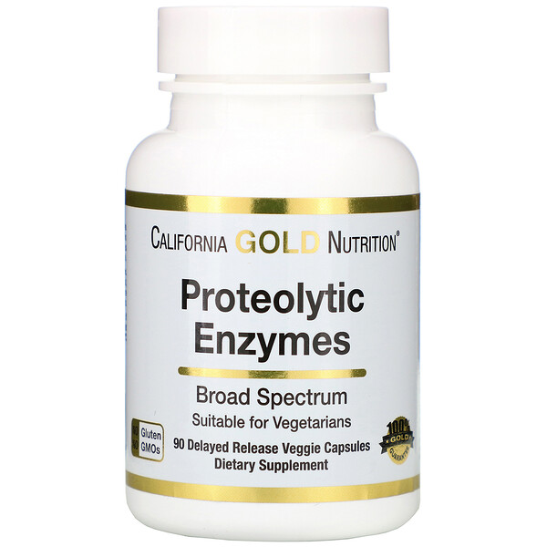 California Gold Nutrition, Proteolytic Enzymes, Broad Spectrum, 90