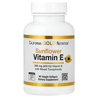 California Gold Nutrition, Βιταμίνη E ηλίανθου με μικτές τοκοφερόλες, 400 IU, 90 μαλακές κάψουλες λαχανικών