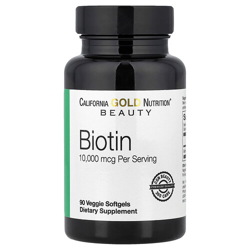 California Gold Nutrition ビオチン 10,000mcg ベジソフトジェル90粒