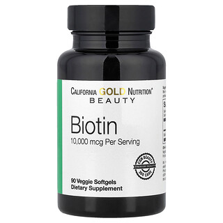 California Gold Nutrition, Biotină, 10.000 mcg, 90 capsule gelatinoase vegetale