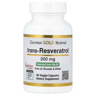 California Gold Nutrition, trans-resveratrol, 200 mg, 60 capsule vegetale