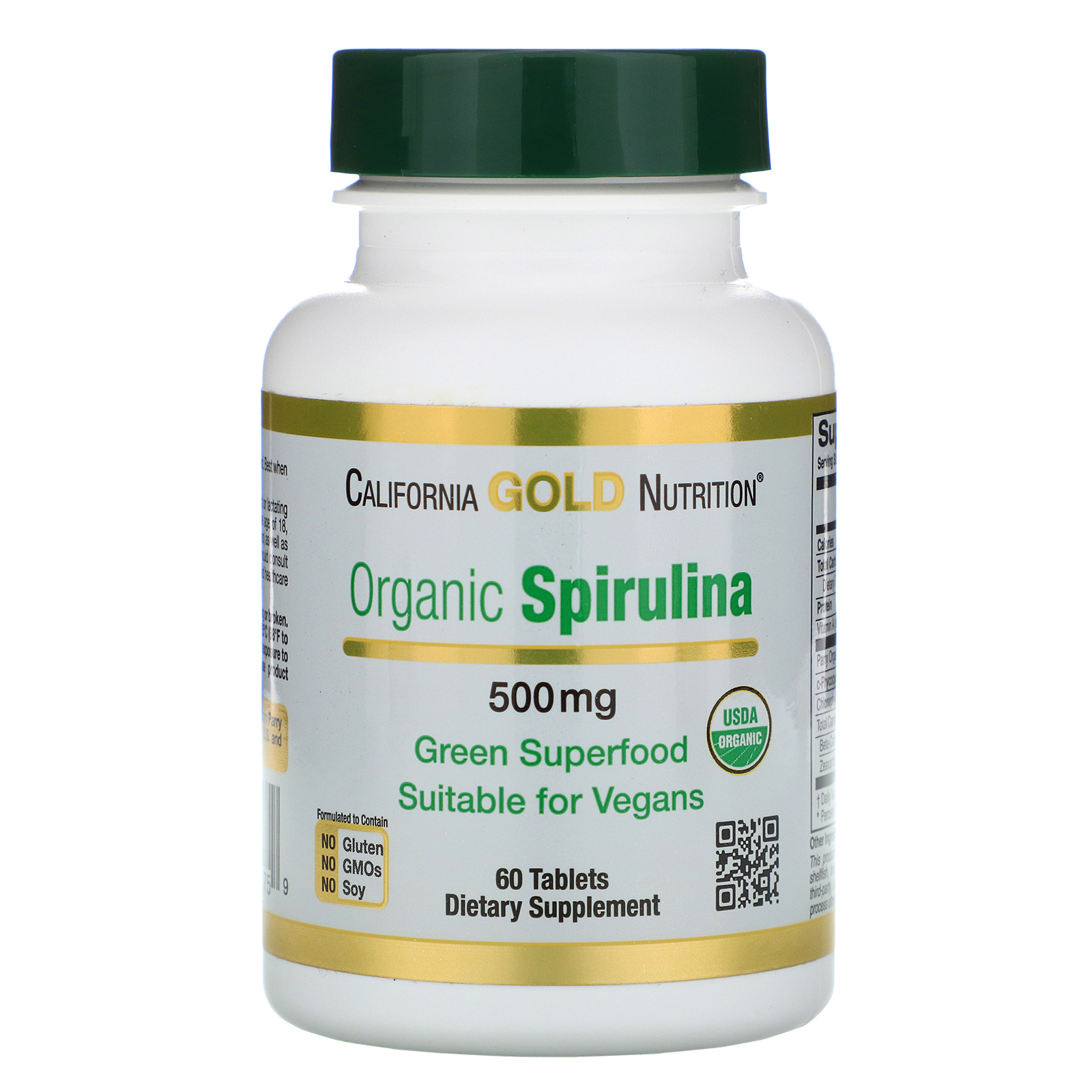 California Gold Nutrition, Organic Spirulina, USDA Certified, 500 mg