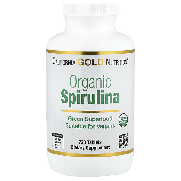 California Gold Nutrition Organic Spirulina, 720 Tablets