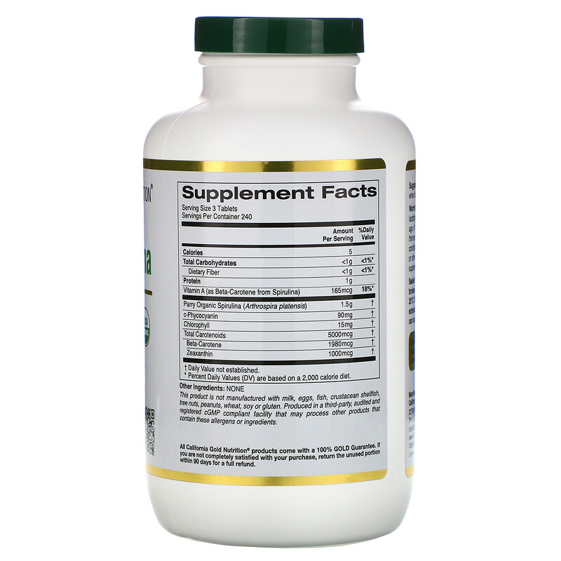 California Gold Nutrition, Organic Spirulina, USDA Certified, 500 mg