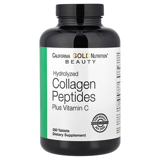 California Gold Nutrition, Hydrolysed Collagen Peptides, Type I & III, and Vitamin C, 250 Tablets