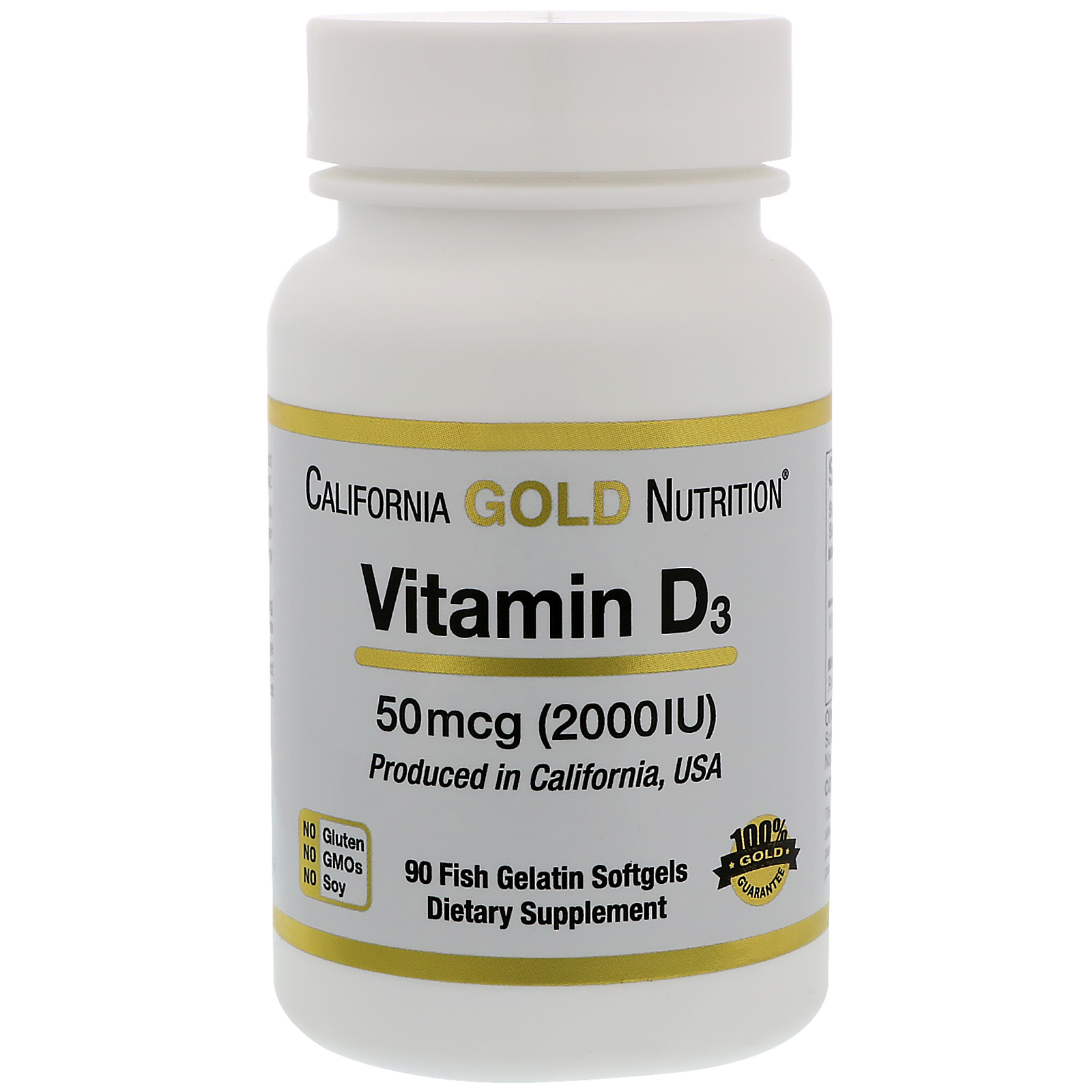 California Gold Nutrition Vitamin D3 50 Mcg 2000 Iu 90