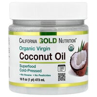 California Gold Nutrition, Makanan Super, Minyak Kelapa Dara Organik Ditekan Sejuk, 16 fl oz (473 ml)