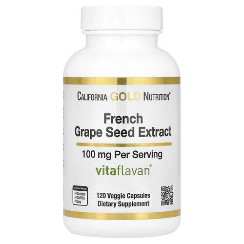 California Gold Nutrition French Grape Seed Extract, Vitaflavan®, 100 mg, 120 Veggie Capsules