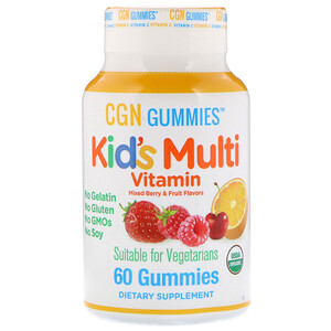 California Gold Nutrition, Мультивитамины для детей в виде жевательных таблеток, без желатина, без глютена, органические ягоды и фрукты, 60 жевательных таблеток