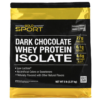 California Gold Nutrition, Sport, wei-eiwitisolaat, pure chocolade, 2,27 kg
