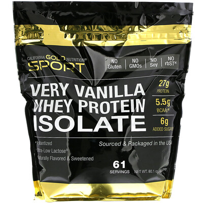 

California Gold Nutrition 100%-ный изолят сывороточного протеина с ванильным вкусом, 2270 г (5 фунтов)