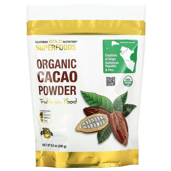 SUPERFOODS - Organic Cacao Powder, 8.5 oz (240 g)