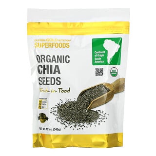 California Gold Nutrition, Superfoods, Sementes Orgânicas de Chia, 12 oz (340 g)