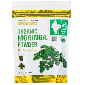 Отзывы о California Gold Nutrition, Superfoods, Organic Moringa Powder, 8.5 oz (240 g)