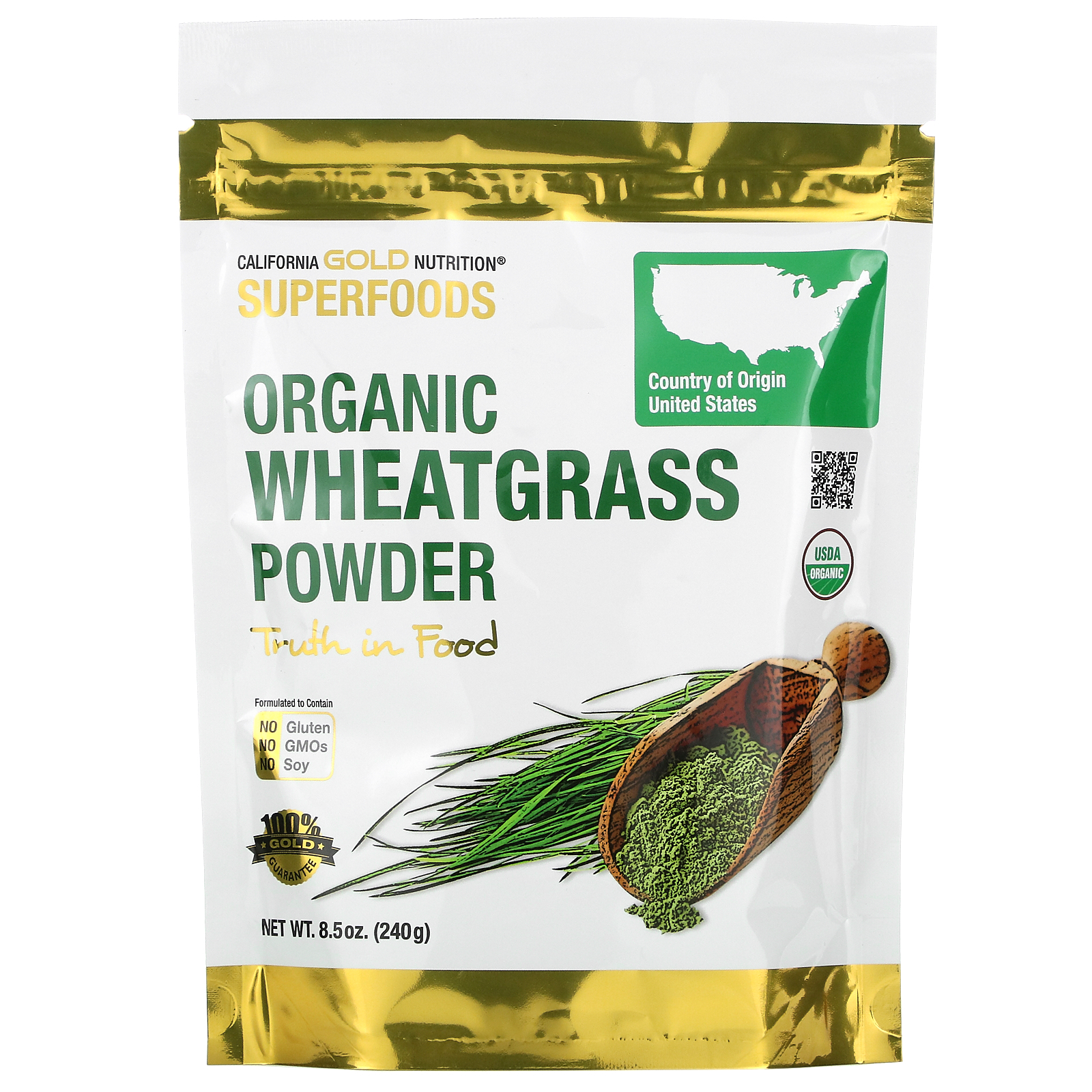 California Gold Nutrition スーパーフード オーガニック小麦若葉粉末 240g 8 5オンス Iherb