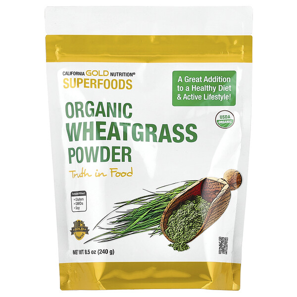 California Gold Nutrition Superfoods, Organic Wheat Grass Powder, 8.5 oz (240 g)