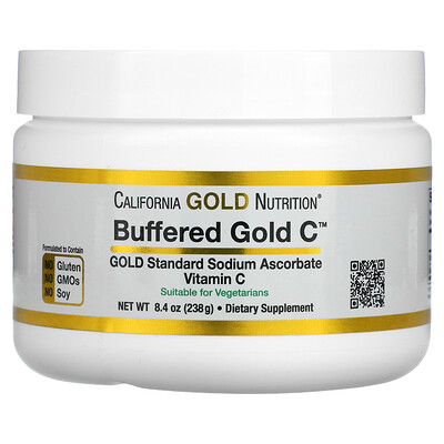 

California Gold Nutrition Buffered Gold C некислый буферизованный витамин C в форме порошка аскорбат натрия 238 г (8 4 унции)