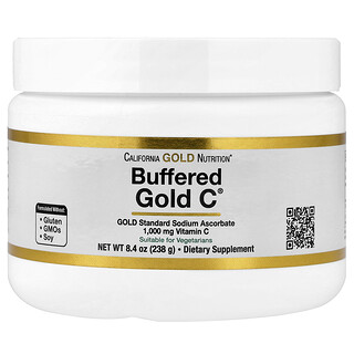 California Gold Nutrition, Gebufferd Gold C®, niet-zuur vitamine C-poeder, natriumascorbaat, 238 g (8,4 oz)