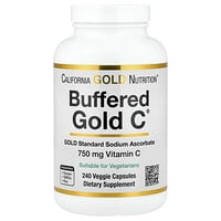 كاليفورنيا غولد نيوتريشن, Buffered Gold C®‎، أسكوربات الصوديوم بمعيار GOLD (فيتامين ج)، 240 كبسولة نباتية صرف