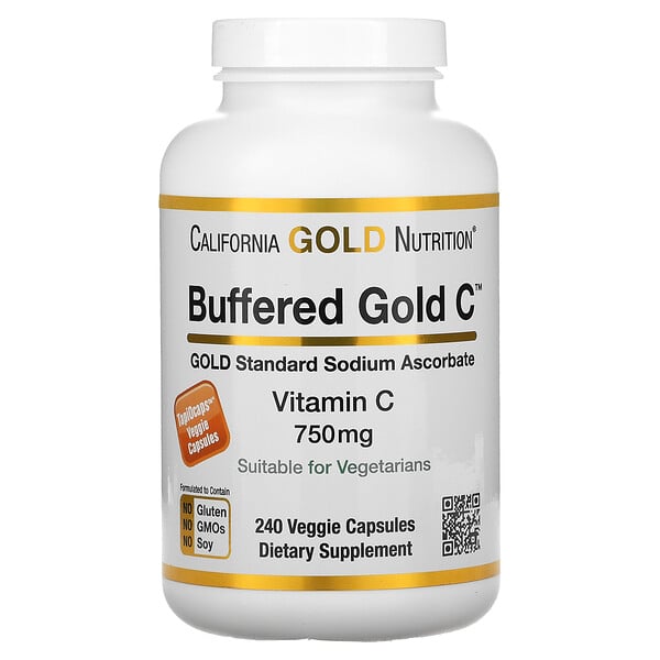буферизованный витамин C в капсулах, 750 мг, 240 растительных капсул