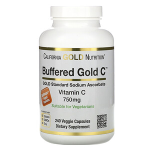 Отзывы о California Gold Nutrition, Buffered Vitamin C Capsules, 750 mg, 240 Veggie Capsules