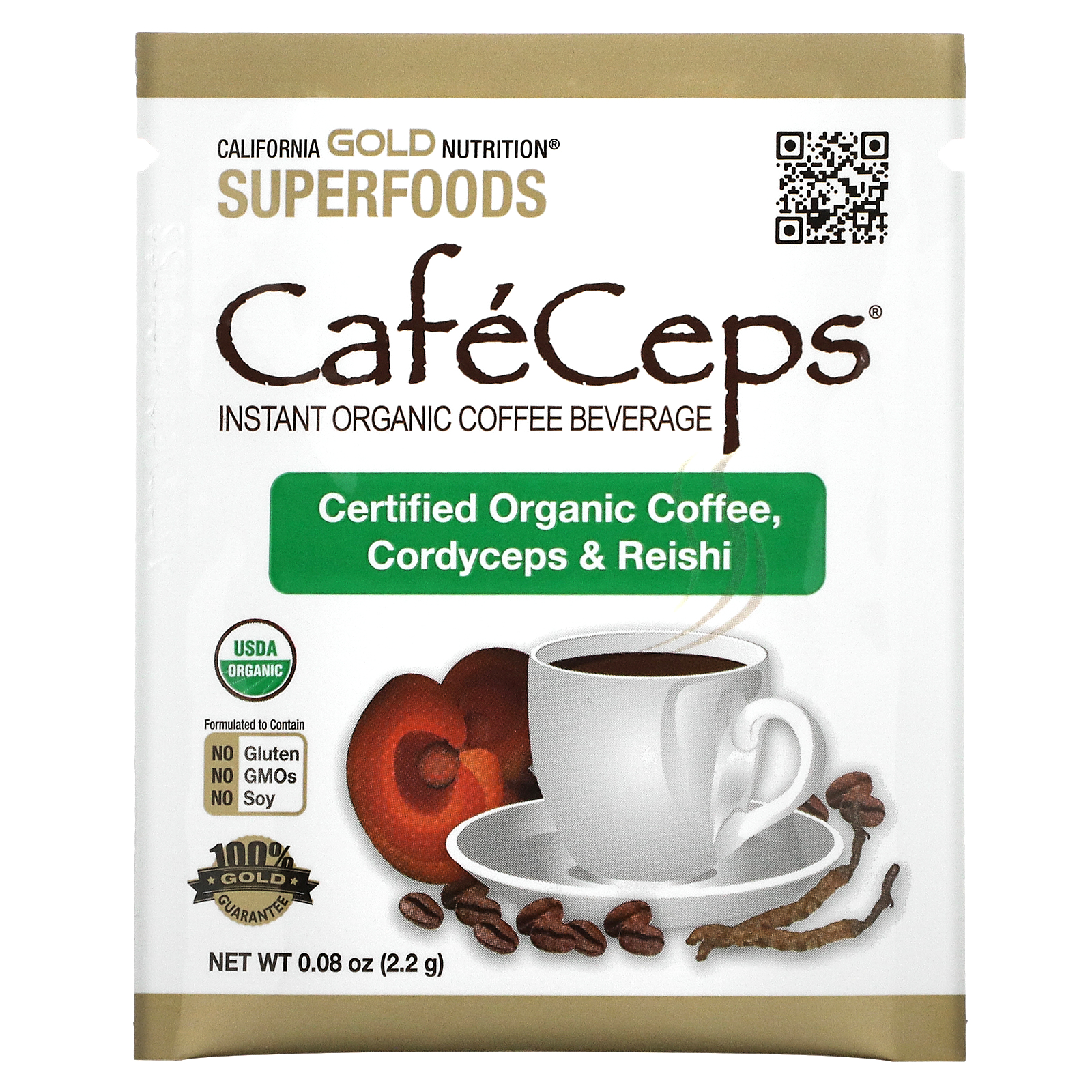 California Gold Nutrition, CafeCeps, Certified Organic Instant Coffee ...