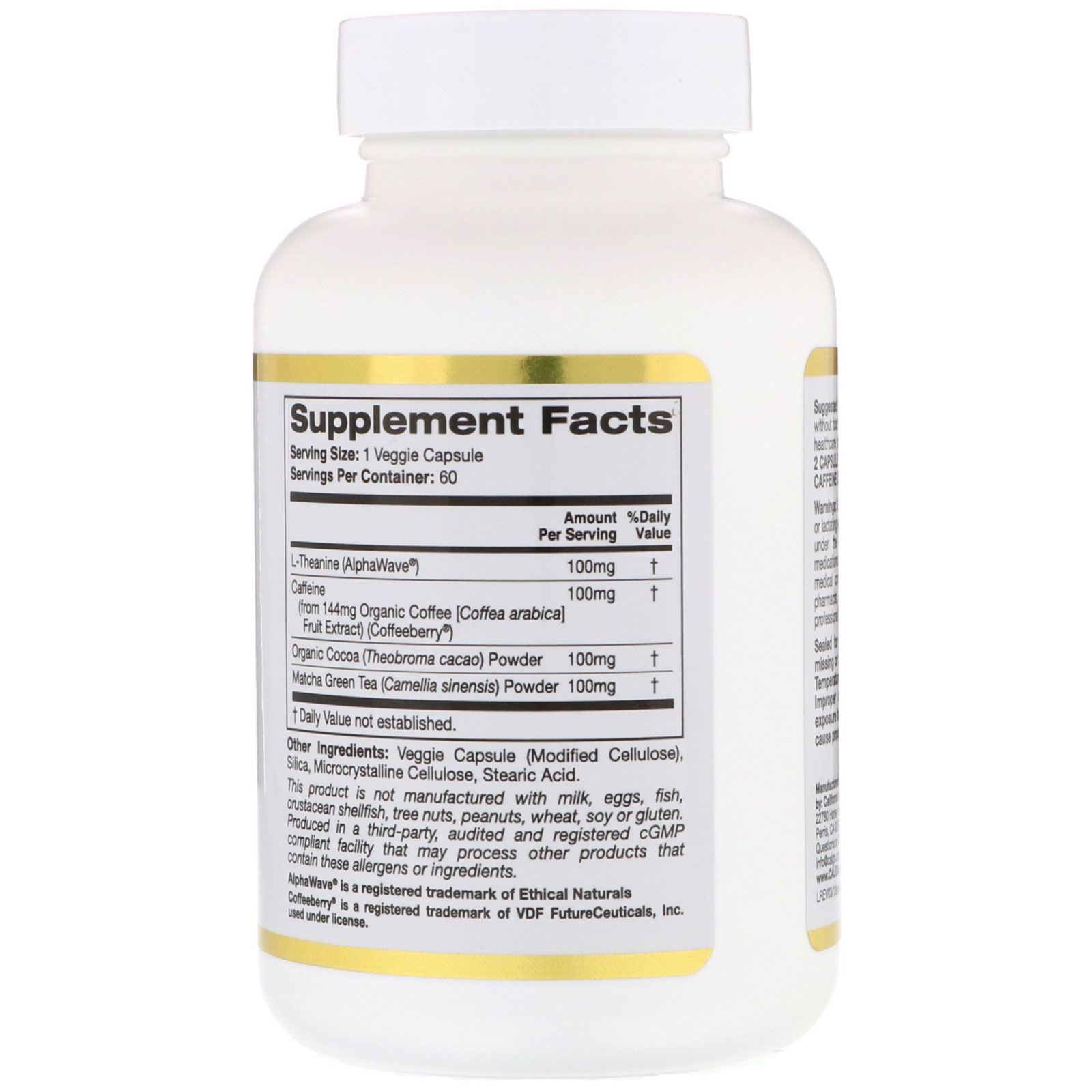 California Gold Nutrition, TheanineUP Focused Energy, L-Theanine