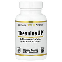 California Gold Nutrition, TheanineUP™, L-teanina y cafeína con cacao y matcha, 60 cápsulas vegetales