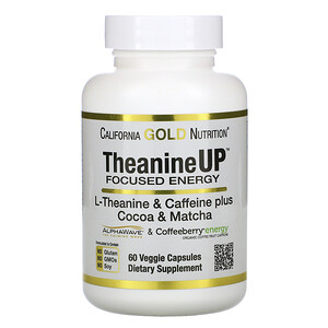 Отзывы о California Gold Nutrition, TheanineUP Focused Energy, L-Theanine & Caffeine, 60 Veggie Capsules