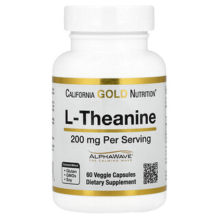 California Gold Nutrition, L-teanina con AlphaWave®, 200 mg, 60 cápsulas vegetales